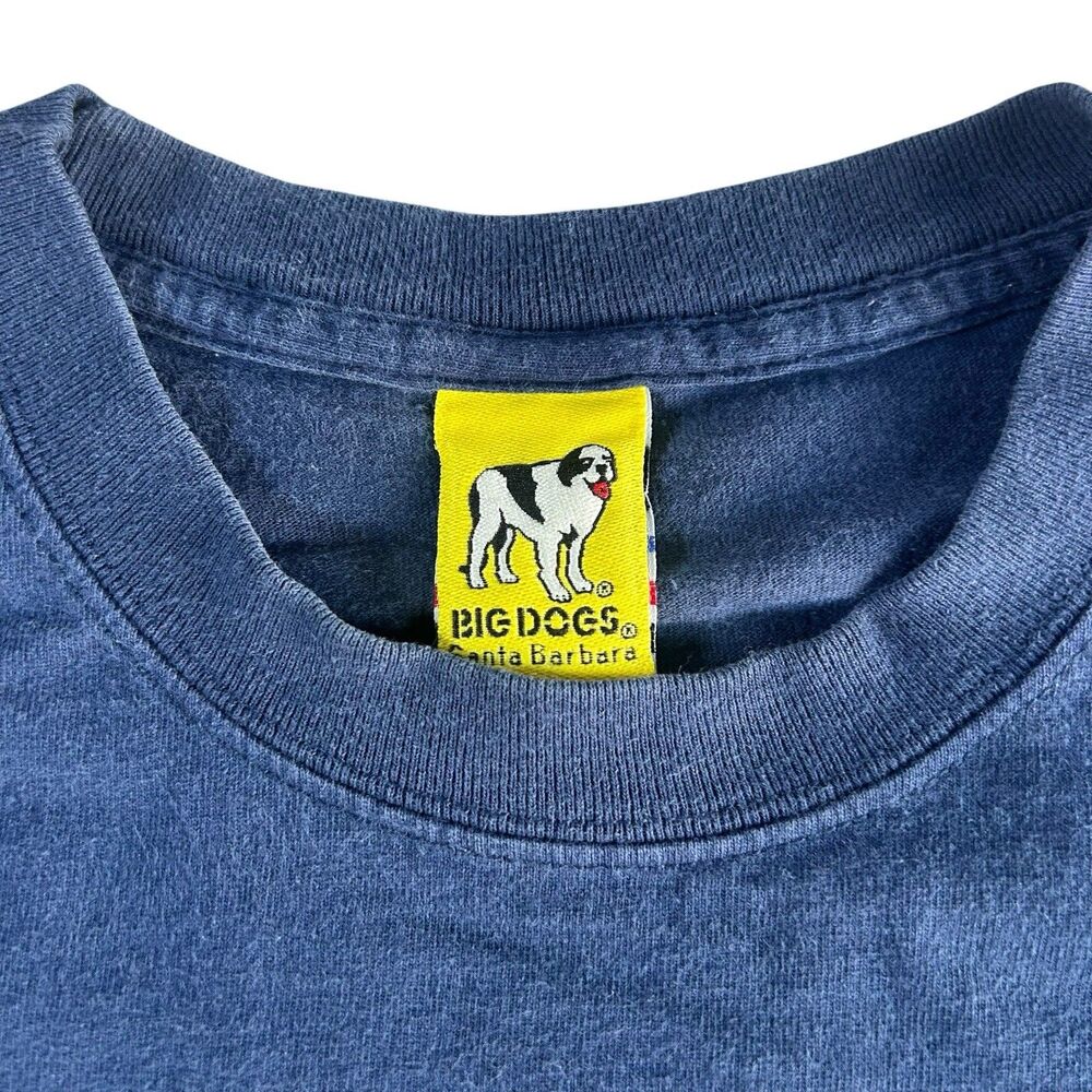 Vtg Big Dogs Santa Barbara Graphic Shirt Men’s XL Americas Hero Fire Back Hit - Picture 4 of 12